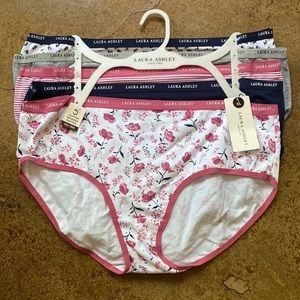 LAURA Ashley floral and stripes‎ smooth and soft cotton tag free 5 pack panties
